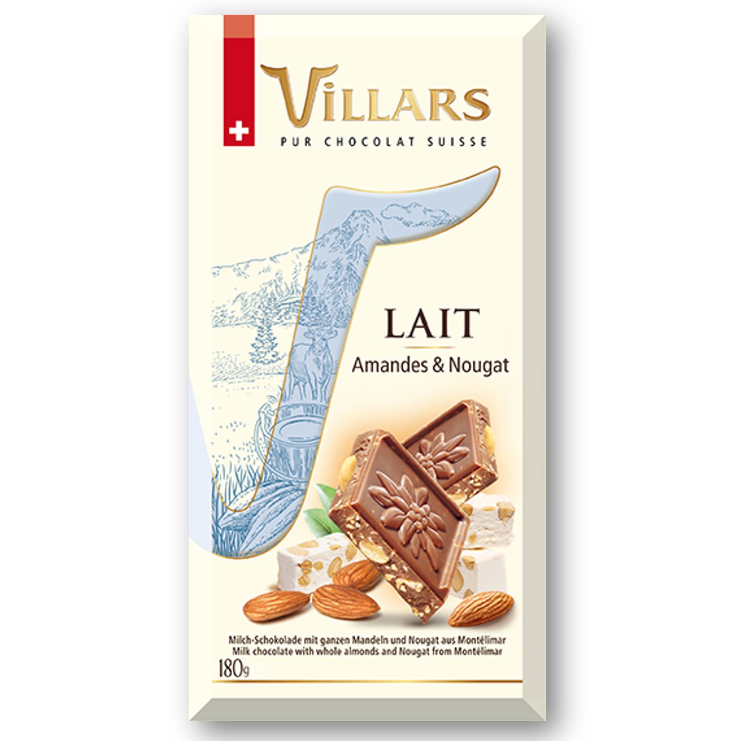 Pur chocolat Suisse Lait Amandes & Nougat
